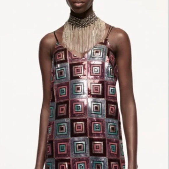 Zara Festive Days V neck mini dress Size XS - Picture 5 of 13